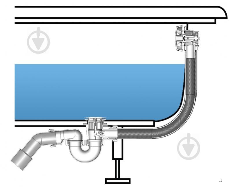 Сифон для ванни Styron STY-536 з переливом - фото 2