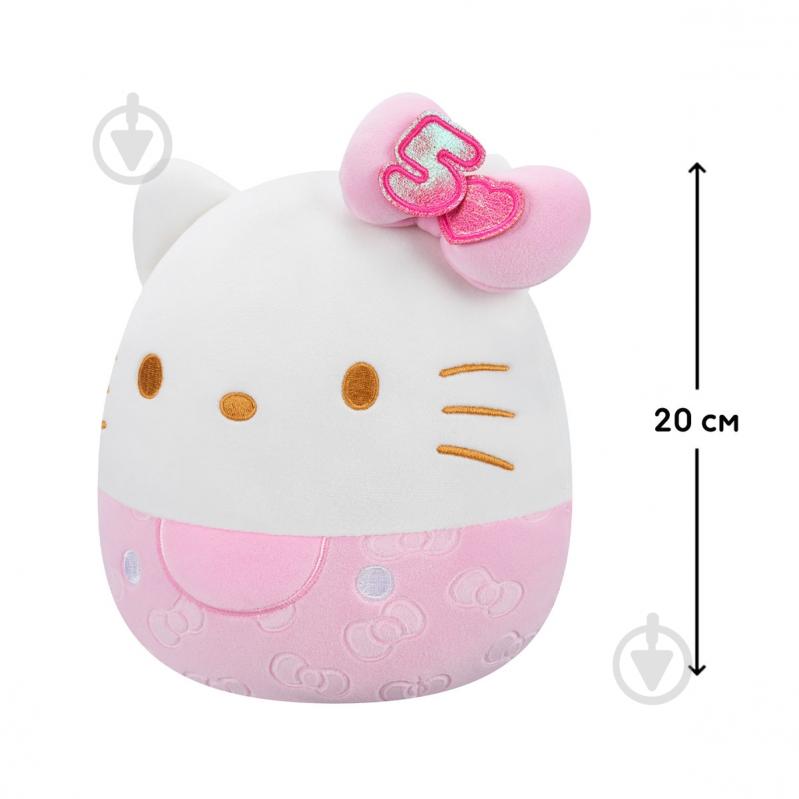 М'яка іграшка SQUISHMALLOWS Хелоу Кітті 20 см рожевий із білим SQSN00497 - фото 4