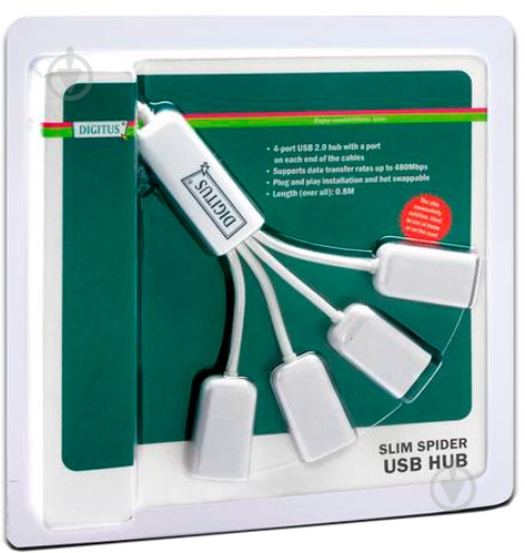 Концентратор Digitus USB 2.0 (DA-70216) White - фото 5