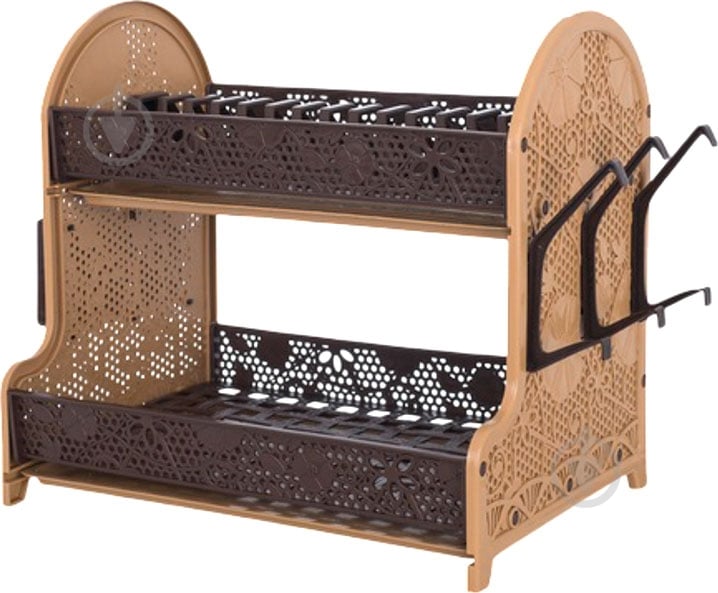 Сушилка для посуды Violet House 0414 ажур brown 28х40х38 см - фото 1