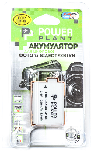 Аккумулятор PowerPlant Canon LP-E5 1200мА*ч (DV00DV1225) - фото 3