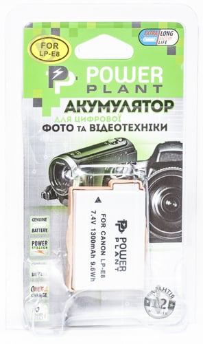 Акумулятор PowerPlant Canon LP-E8 1300мА*ч (DV00DV1255) - фото 2