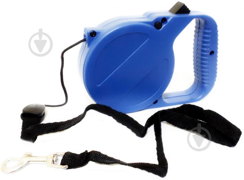 Поводок-рулетка Lilli Pet Htech basis 5 м для 20 кг синий - фото 1