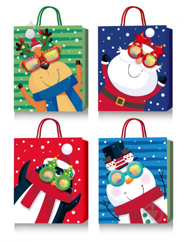 Пакет подарунковий новорічний з широким дном 36x54x30 см преміум класу Happycom International - фото 2 Пакет подарунковий новорічний з широким дном 36x54x30 см преміум класу Happycom International - фото 2