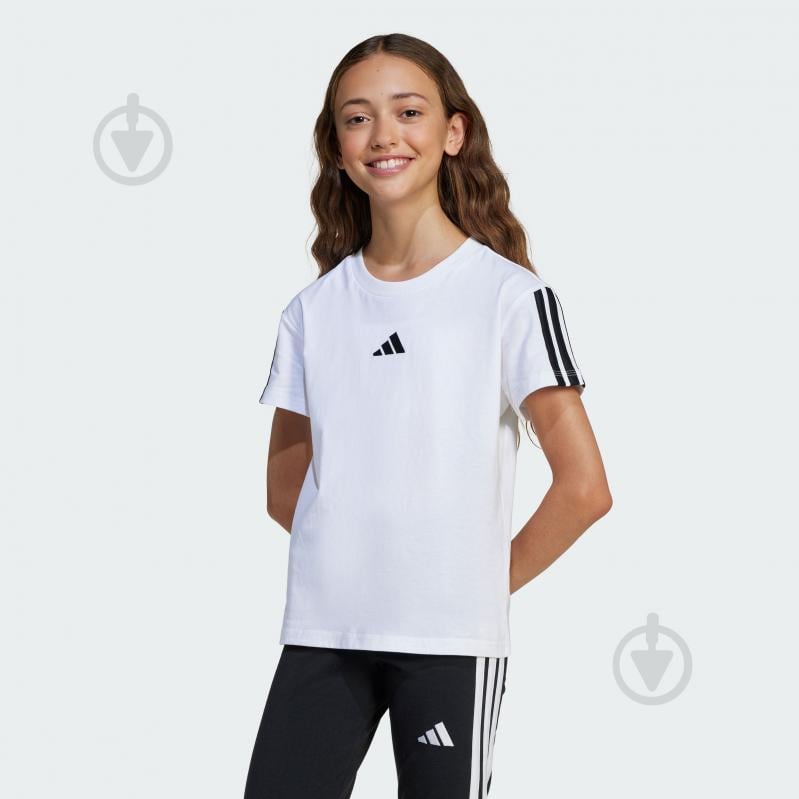 Футболка Adidas JG 3S TEE 160 JJ0945 р.140 білий - фото 1