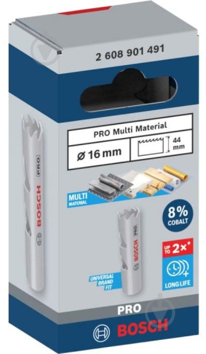 Коронка Bosch 16 мм Multi Material 2608901491 - фото 3