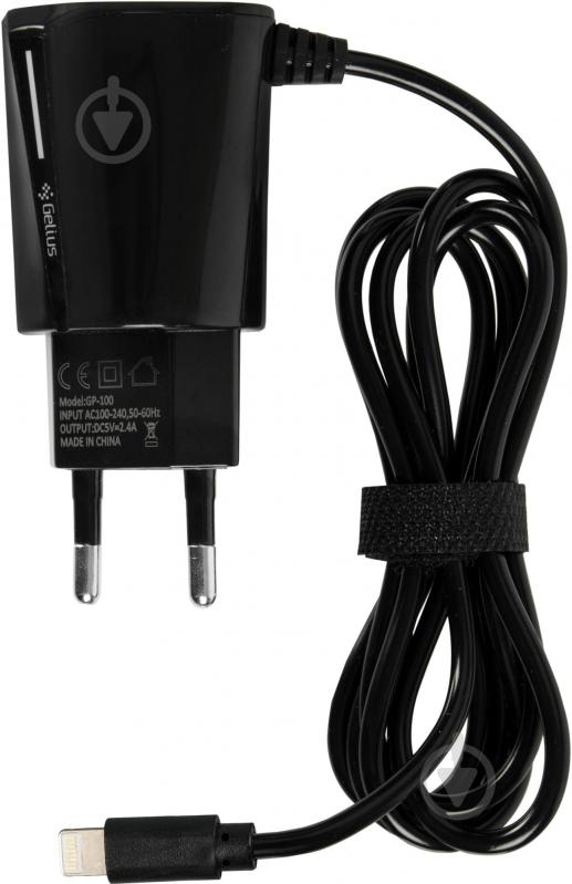 Мережевий зарядний пристрій Gelius Pro Edition Auto ID 2USB з кабелем Apple Lightning 2.4A Black - фото 5