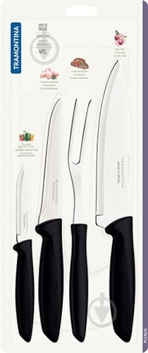 Набор ножей Tramontina Plenus black 23498/031 4 предмета - фото 2 Набор ножей Tramontina Plenus black 23498/031 4 предмета - фото 2