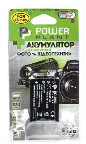 Акумулятор PowerPlant Fuji NP-60, SB-L1037, SB-1137, D-Li12, NP-30, KLIC-5000, LI-20B 1200мА*ч (DV00DV1047) - фото 3