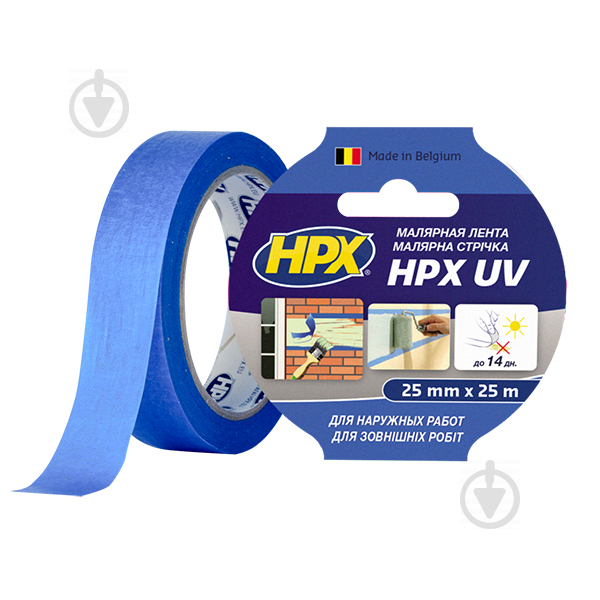 Лента малярная HPX UV для фасадных работ 25 мм x 25 м MU2525 - фото 1