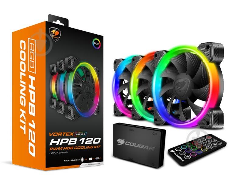 Корпусний кулер Cougar Комплект із 3 кулерів та блоку керування Cougar HPB RGB Cooling Kit - фото 4