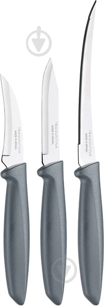 Набір ножів Tramontina Plenus grey 23498/612 3 предмета - фото 1 Набір ножів Tramontina Plenus grey 23498/612 3 предмета - фото 1
