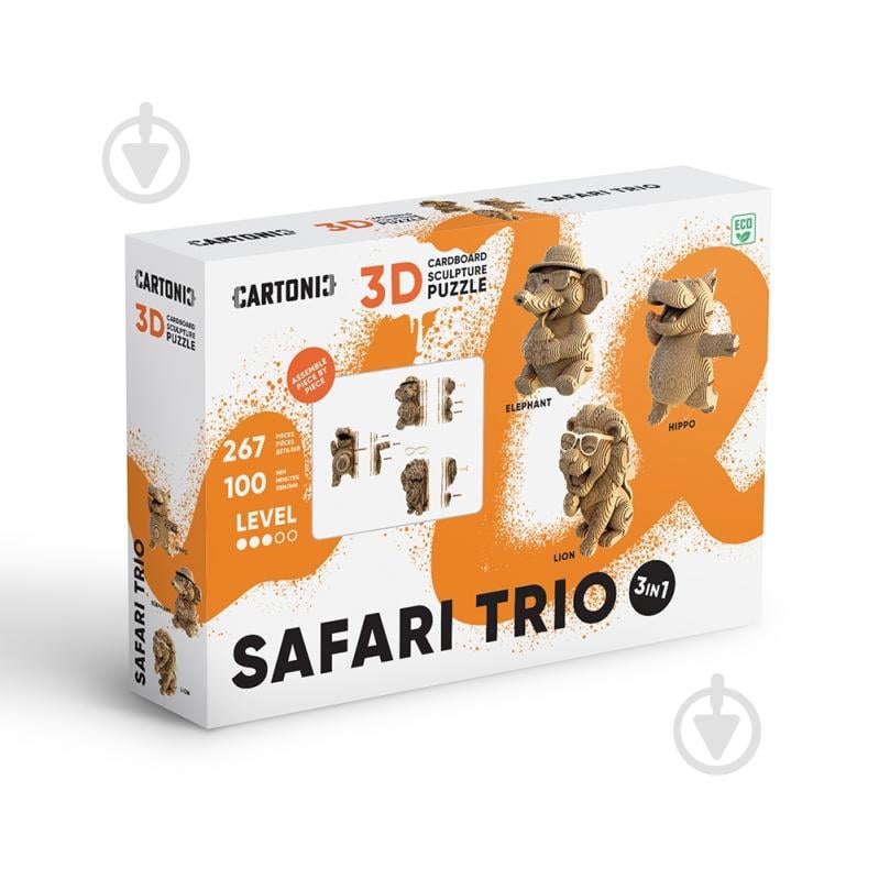 3D-конструктор Cartonic Puzzle SAFARI TRIO CARTTRIOSAF - фото 2