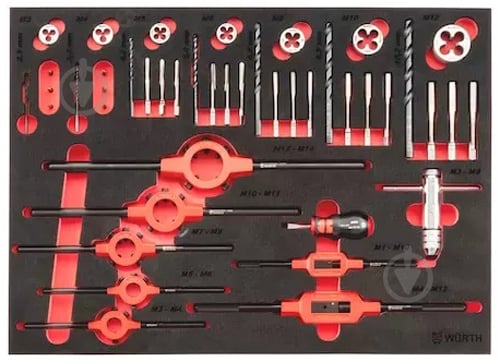 Набор резьбонарезной M3-M20 WURTH HSS 67 шт. 5964065267 - фото 3