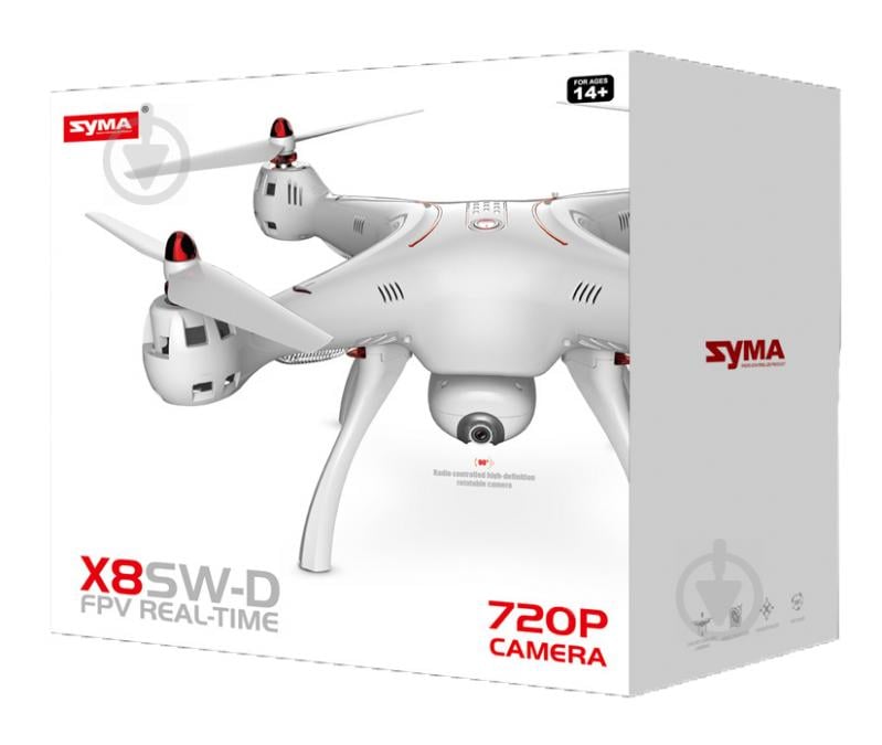 Квадрокоптер на р/к Syma 50 см з поворотною FPV-камерою X8SW-D - фото 1