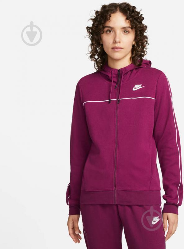 Джемпер Nike W NSW MLNM ESSNTL FLC FZ HDY CZ8338-610 р. S бордовий - фото 1