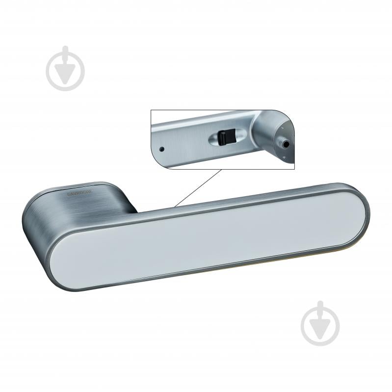 Ручка на розетці Gavroche GRCLICK ОL-1 матовий хром із білим - фото 2 Ручка на розетці Gavroche GRCLICK ОL-1 матовий хром із білим - фото 2