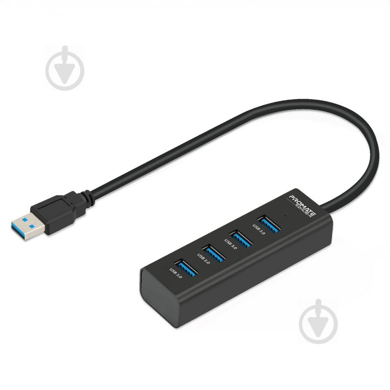 USB-хаб Promate EzHub-4 4xUSB 3.0 Black - фото 1