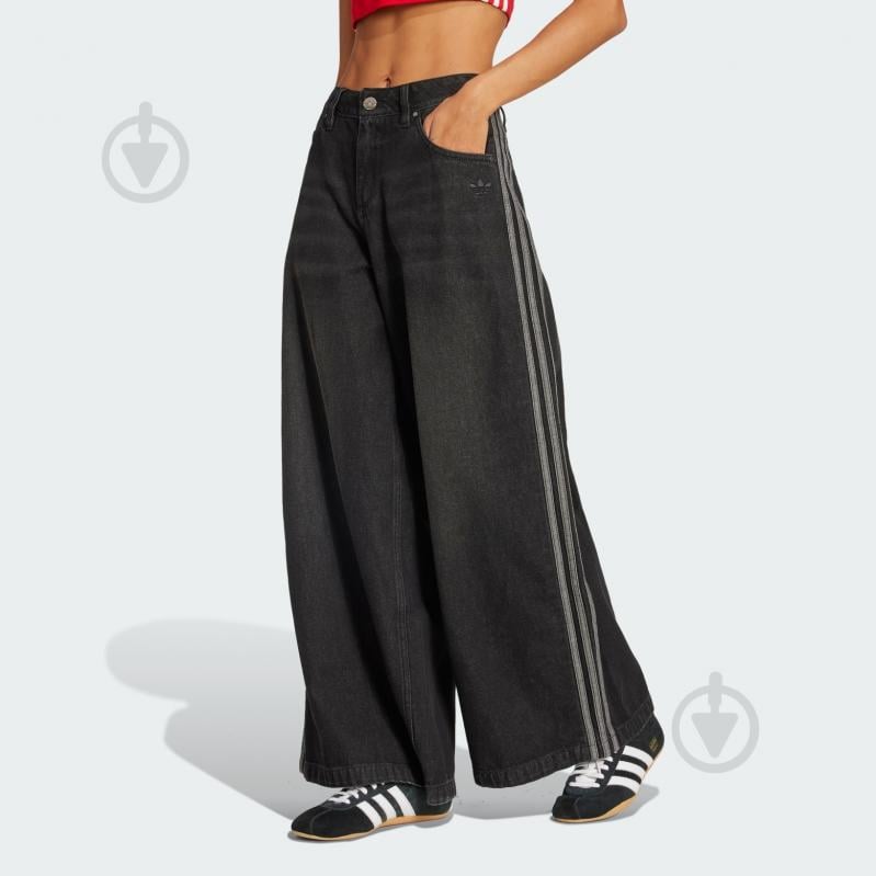 Джинсы Adidas DENIM WIDE PANT JV7453 р.28 черный - фото 1
