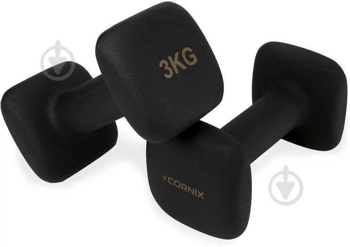 Гантели Cornix Square 2 x 3 кг XR-0408 черный - фото 3