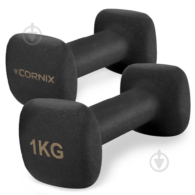 Гантели Cornix Square 2 x 1 кг XR-0406 черный - фото 1 Гантели Cornix Square 2 x 1 кг XR-0406 черный - фото 1