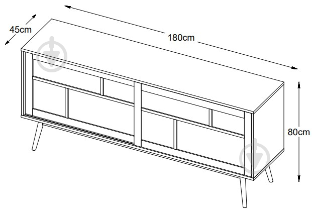 Буфет Unique Furniture BARRALI 2д 800х1800х450 мм дуб натуральний (46710200) - фото 9