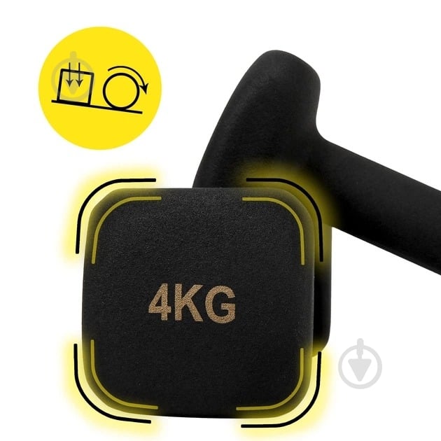 Гантели Cornix Square 2 x 4 кг XR-0409 черный - фото 8
