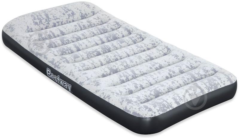 Матрас надувной Bestway Tritech Airbed Twin со встроенным двойным электронасосом 188х30 см серый/синий - фото 1