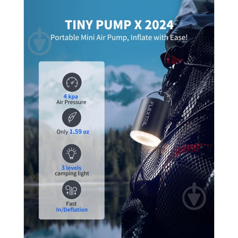 Насос портативный Flextail Tiny Pump Х, черный - фото 2