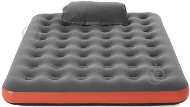 Матрац надувний Bestway з подушкою-насосом 203х152 см сірий/помаранчевий - фото 1