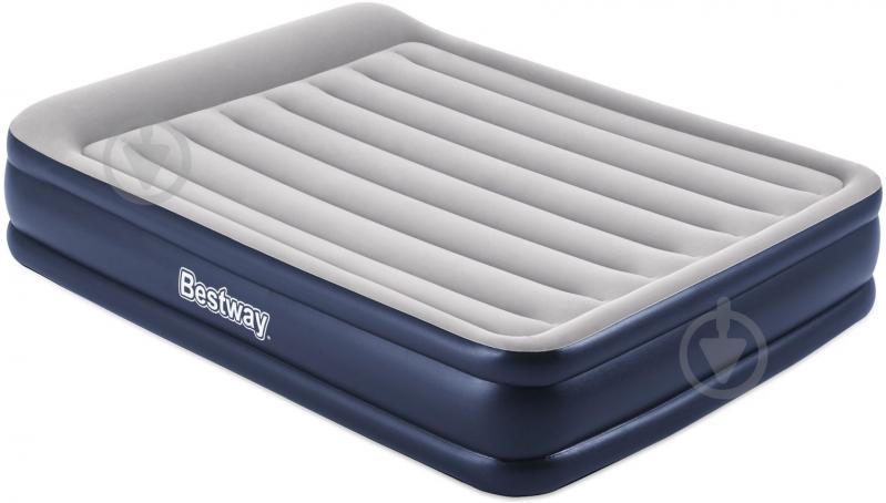 Матрас надувной Bestway Tritech Airbed Twin со встроенным двойным электронасосом 203х46 см серый/синий - фото 1