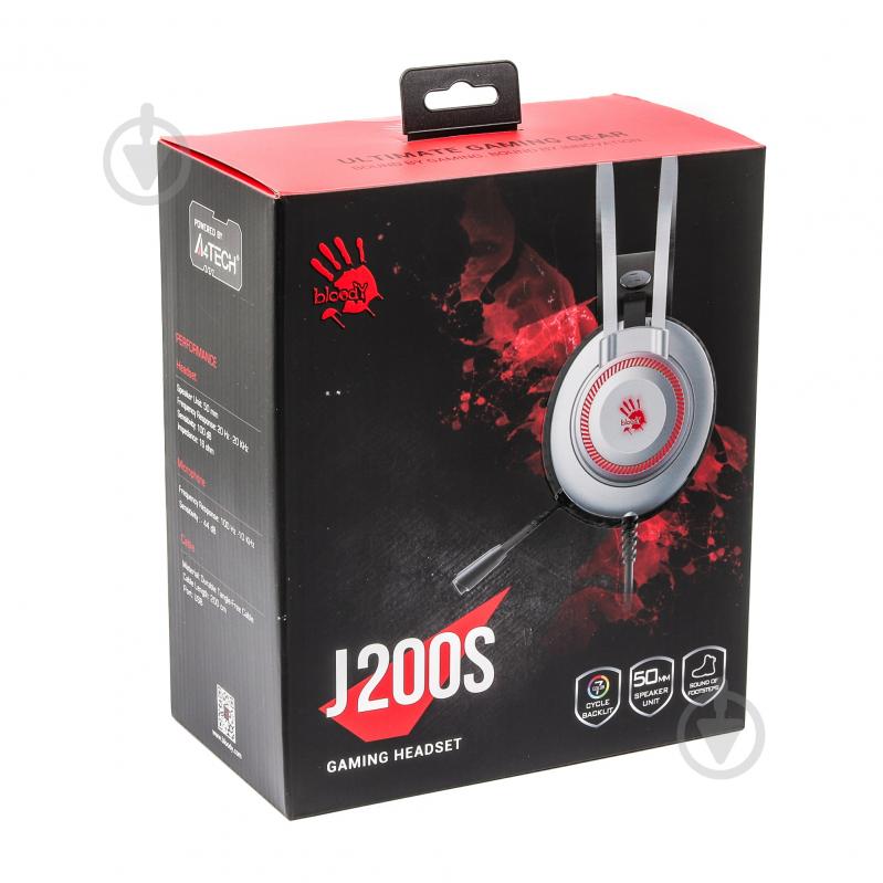 Гарнітура BLOODY grey (J200S Bloody (Silver+Grey)) - фото 4