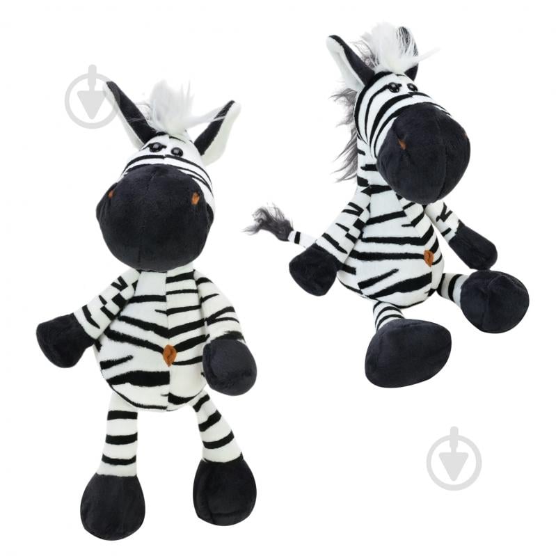 Мягкая игрушка Shantou Зебра 22 см белый с черным E8207 - фото 1