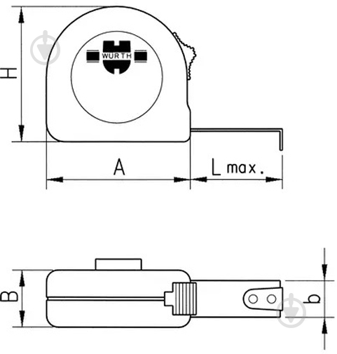 Рулетка WURTH кишенькова L5M 071464512 5  м x 25  мм - фото 3