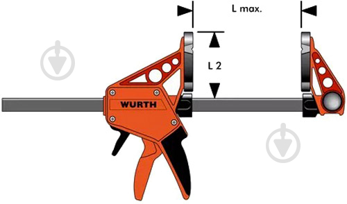 Струбцина WURTH одноручная 450MM 0714662450 - фото 6