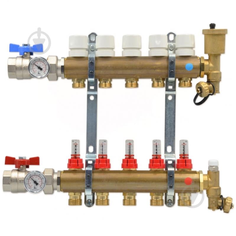 Коллектор Bianchi C346A60500 в сборе с расходомерами 1" x 6 x 3/4" НР - фото 1 Коллектор Bianchi C346A60500 в сборе с расходомерами 1" x 6 x 3/4" НР - фото 1