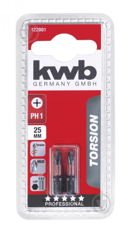 Бита KWB PH1x25 мм 2 шт. 122001 - фото 2