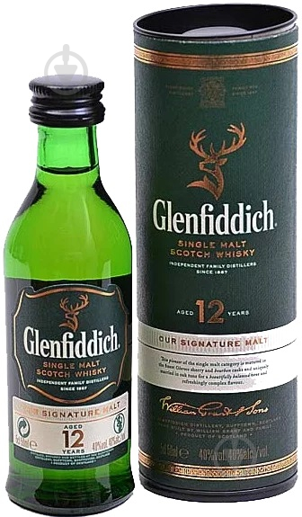 Віскі Glenfiddich односолодовий 12 yo 0,05 л - фото 1