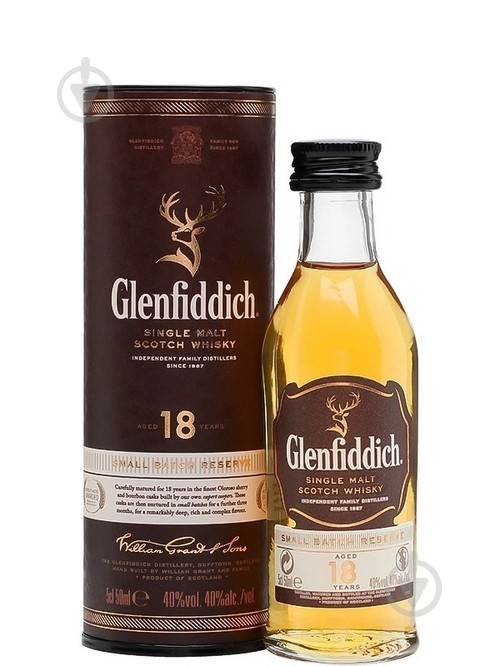 Віскі Glenfiddich односолодовий 18 yo 0,05 л - фото 1