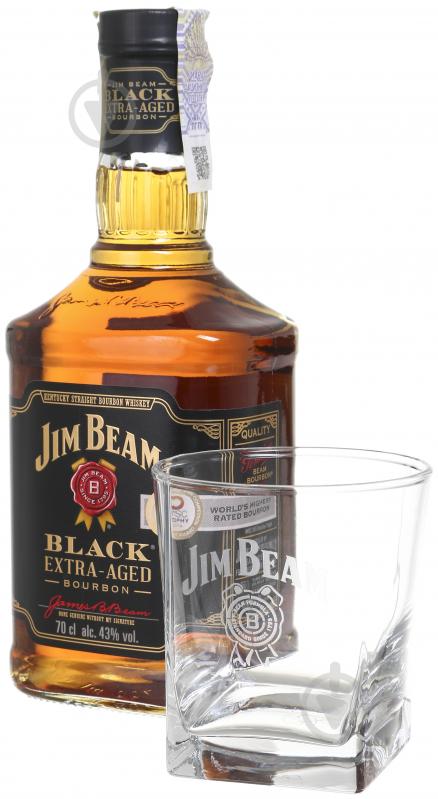 Віскі Jim Beam Black Extra Aged 43% + 2 склянки 0,7 л - фото 5