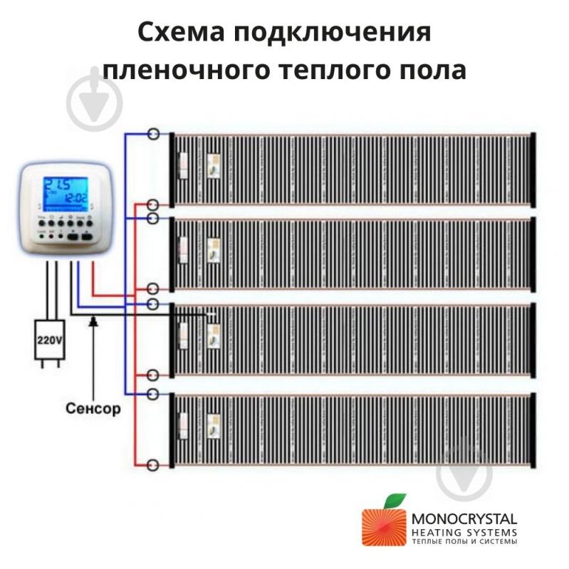 Комплект для теплої підлоги Monocrystal 1м² /200 Вт. під усі покриття ЕНП - 1/1К - фото 6