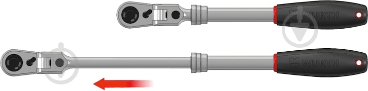 Трещотка телескопическая с шарниром WURTH 1/2IN-294-432MM 07151392 - фото 4