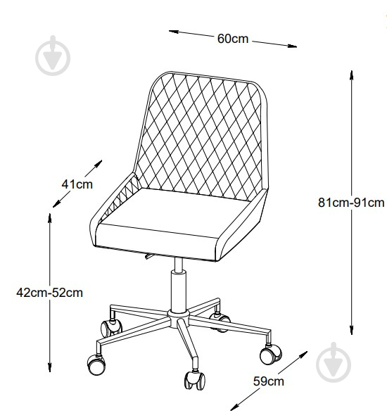 Кресло офисное Unique Furniture MILTON 590x810/910x600 мм синий - фото 6