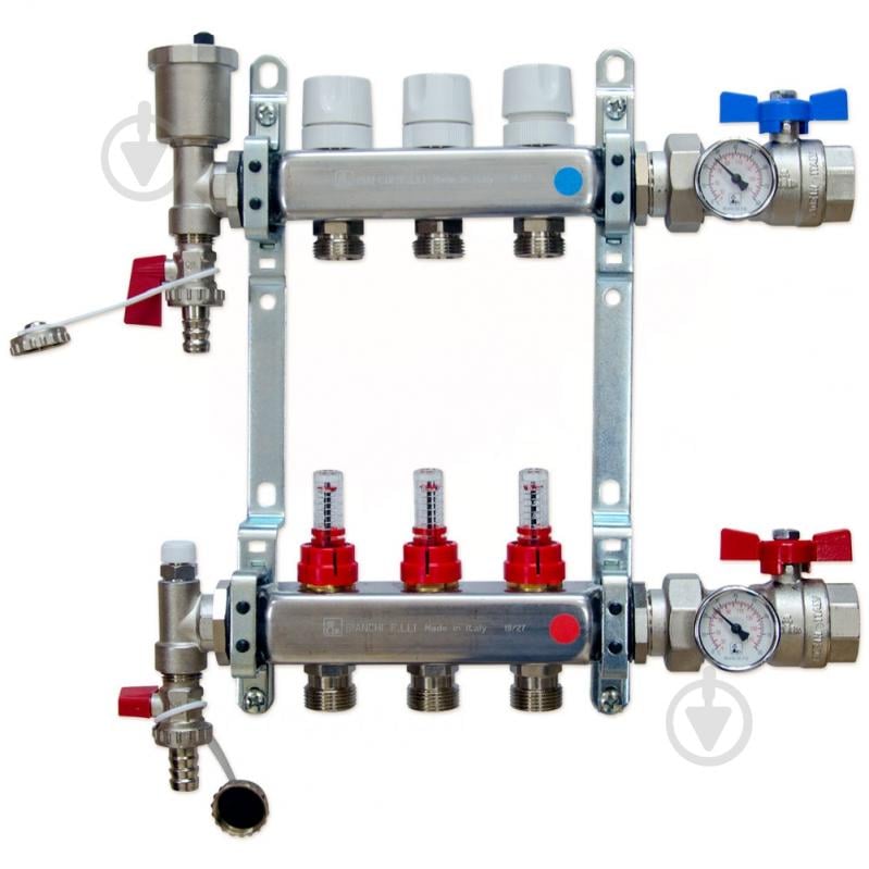 Колектор Bianchi A342A6050A (НЕРЖАВІЙКА) в зборі з витратомірами 1 x 2 x 3/4 ЗР L=291 мм - фото 1 Колектор Bianchi A342A6050A (НЕРЖАВІЙКА) в зборі з витратомірами 1 x 2 x 3/4 ЗР L=291 мм - фото 1
