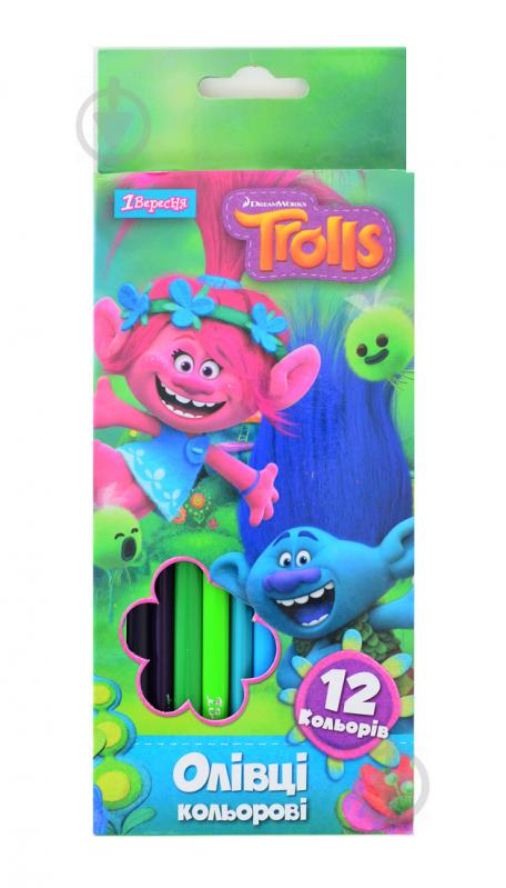 Олівці кольорові Trolls Dream 12 шт. 290496 1 вересня - фото 1