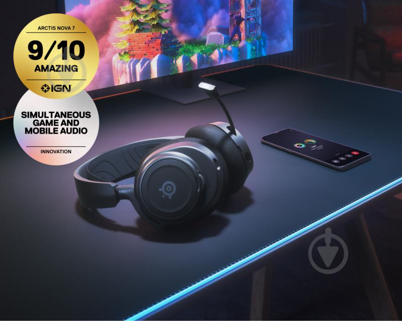 Гарнітура SteelSeries Arctis Nova 7 Wireless black (SS61553) - фото 6