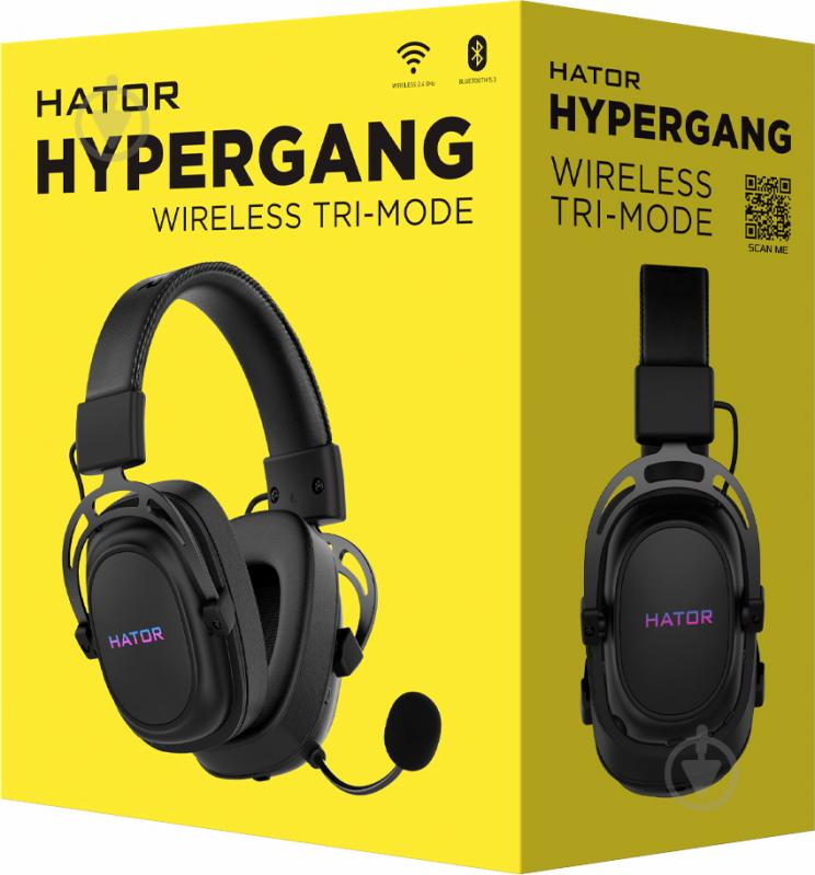 Гарнитура игровая Hator Hypergang Wireless Tri-mode black (HTA-850) - фото 5