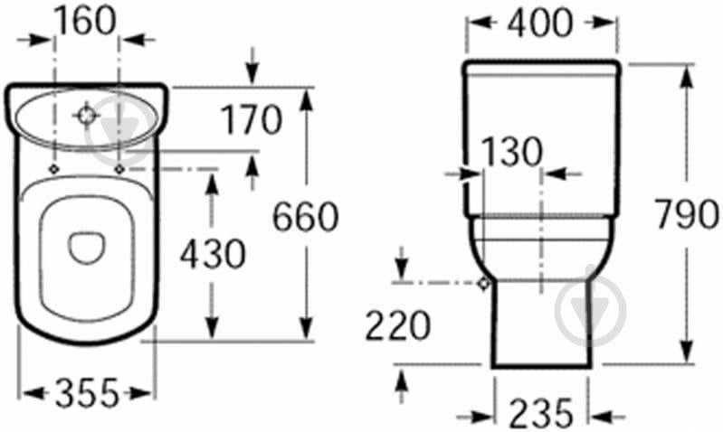 Унитаз-компакт ROCA Dama Senso 34951500W - фото 2