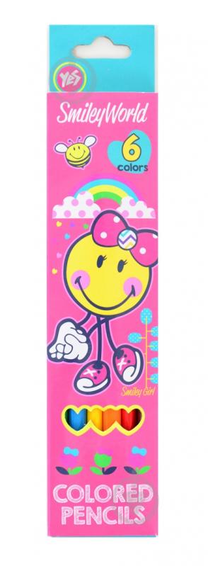 Олівці кольорові Smiley World (pink) 6 шт. 290399 YES - фото 1 Олівці кольорові Smiley World (pink) 6 шт. 290399 YES - фото 1