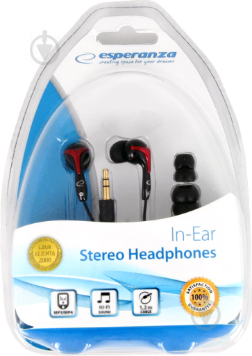 Наушники Esperanza EH123 black/red In-Ear - фото 4